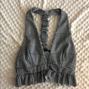Houndstooth bra top
